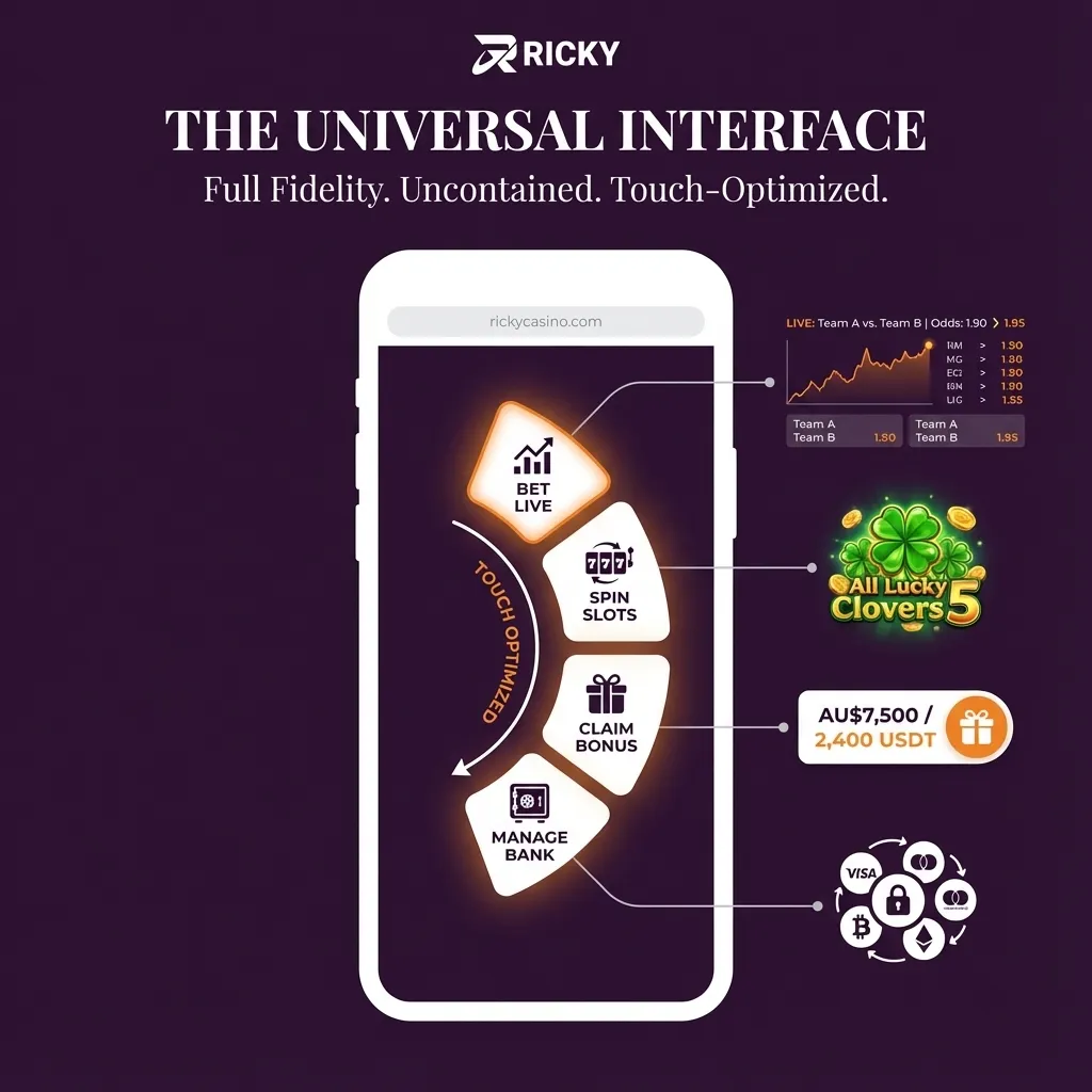 Ricky Casino mobile website - full casino and sportsbook in your phone browser