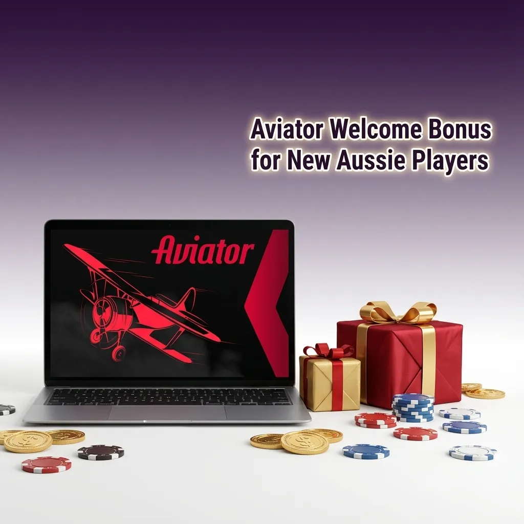 Aviator-themed casino banner: “Welcome Bonus for New Aussie Players” advertising AU$7,500 + 550 free spins offer