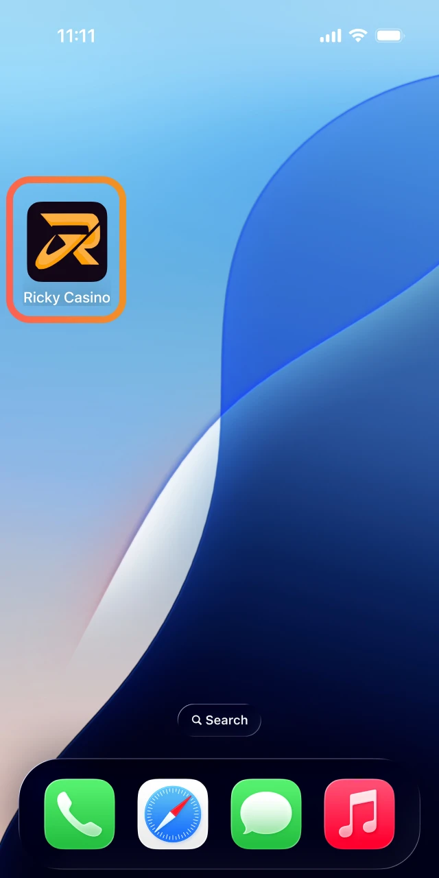 Tap the new Ricky Casino icon on your home screen to open the app and play Aviator.