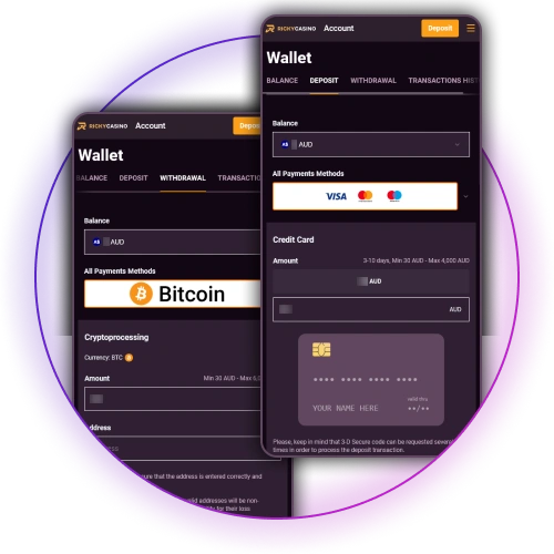 Process deposits and cashouts securely using the modern Ricky Casino app.