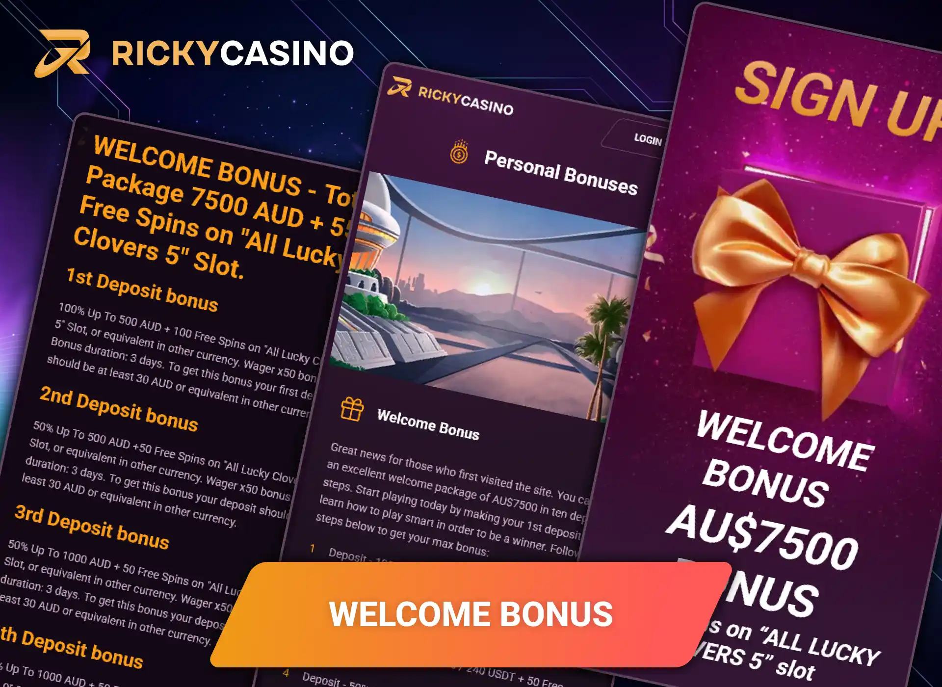 Claim your newcomer welcome gift inside the mobile Ricky Casino app.